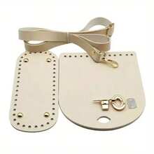 3 件 PU 皮革手工包配件套件：背带、底部、盖子、光滑表面、DIY 钩针编织包、钱包制作材料 - 彩色 - 查看 12