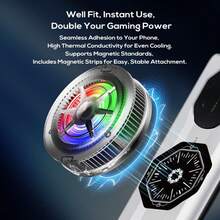 1PC Cell Phone Cooler, Magnetic Cellphone Radiator Cooler, USB Semiconductor RGB Cooling Device For Teens Adults Games Lover Long Play