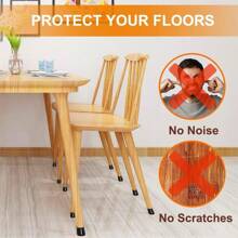 4/8/16/24pcs Non-Slip Clear Chair Leg Covers With Felt, Large Round Chair Floor Protectors, Silicone Chair Leg Floor Protectors, Table Mats, Chair Mats, Small Gadgets For Restaurant, Hotel, Cafes