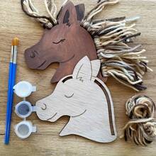 12 قطعة طقم حرفي خشبي لصنع رأس الحصان بالماكرامي مع خيوط - زينة حصان مرسومة باليد، هدايا حفلة الحصان الصغير، طقم هدايا إبداعية لعيد الميلاد والكريسماس والفصل الدراسي وديكور المنزل - تصميم خشب طبيعي، لوازم حرفية لمشاريع الفن والفصول الحرفية وأنشطة الأطفال (الألوان والفرش غير مشمولة) - متعدد الألوان - مشاهدة 2