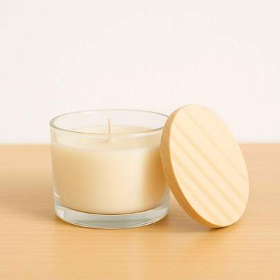 Kit 20 Potes de Vidro para Velas 150ml com Tampas Madeira Pote Nadir