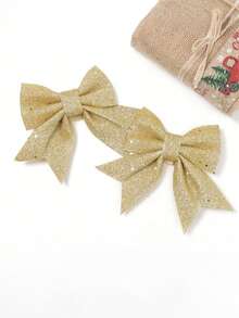 2pcs Christmas Decorations Glitter Bow 18cm Christmas Tree Hanging Ornaments Home Decor Room Decor Winter Christmas Decorations Home Christmas Gifts Christmas Decor - Multicolor - View 8