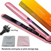 ANGENIL ANGENIL Chapinha de Ferro para Cabelo com Óleo de Argan para Mulheres, Alisador e Modelador de Cabelo 2 em 1, Chapinha Cerâmica Rosa Profissional e Portátil, Tela LCD, Aquecimento Rápido, Chapinha de 1 Polegada para Todos os Tipos de Cabelo