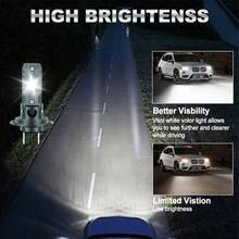 TOAUTO 2Pcs H4 Socket Base LED Car Headlight 80W High Power Turbo Bulb 6000K 20000LM Chip Mini Led Light Plug & Play Wiress With Fan - H7 - View 11