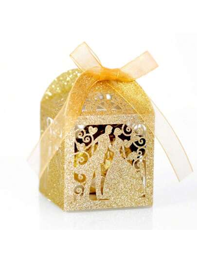 50 piezas/paquete Cajas de regalo para novios y novias de boda, cajas de regalo de papel perla elegantes para invitados de boda, Día de San Valentín, fiestas, decoraciones navideñas