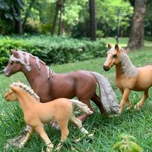 Jucării realiste cu model de cai - ornamente cu model de animale din PVC, potrivite pentru scenele de fermă, decorarea mesei, jocuri cu nisip, mediu de simulare, cadouri ideale de vacanță - Multicolor - Vizualizare 4