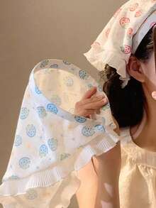 1 件可爱草莓乡村风格头带和三角围巾，夏季户外旅行摄影配件，发带，发箍，发饰，头饰