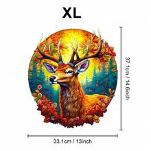 Wooden Puzzle - Seasonal Tree Of Life/Elephant/Duck/Deer/Cat/Butterfly Clock, Asymmetrical Animal Shaped Wooden Puzzle Toys, Party Game Gifts, Decorative Art Painting, Tabletop Magic Puzzle, Unique Children's Educational Puzzle, Birthday Gift, Suitable For Kids, Back To School Gift, Christmas Gift - Multicolor - View 18