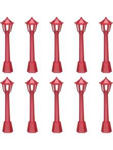 5pcs Mini Micro Christmas Street Light Models For Indoor And Outdoor Decoration Micro Landscape Garden Lighting Accessories, Creative Ornaments For Holiday Home Decoration And Scene Design ﻿ Christmas Decorations Room Decor Winter