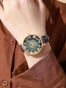 2 件/套女士时尚休闲个性化数字表盘优雅石英腕表组合套装（不含表盒） - 彩色 - 查看 6