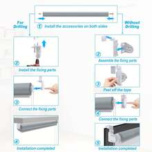 VA-Cerulean Blackout Blinds Klemmfix Without Drilling 100 X 210 Cm – Heat Protection Blinds, Side-Closing Blinds, Blinds For Windows And Doors, Privacy And Sun Protection (Black/Grey/White) - 灰色 - 查看 8