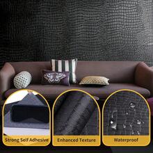 Black Peel And Stick Wallpaper, 15.'' X 118'' Wallpaper Embossed Easy Self Adhesive Removable Contact Paper Textured Cabinet Bedroom With Tape Measure (Cismmy 0001) - Lục giác đen - Xem 10