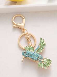 新品珠宝时尚创意水钻蜂鸟钥匙扣，送给女孩和朋友的理想礼物，适合任何场合的时尚配饰汽车配件可爱哥特 Y2k 万圣节配件教师节包配件挂绳带身份证夹汽车配件包饰 - 彩色 - 查看 2