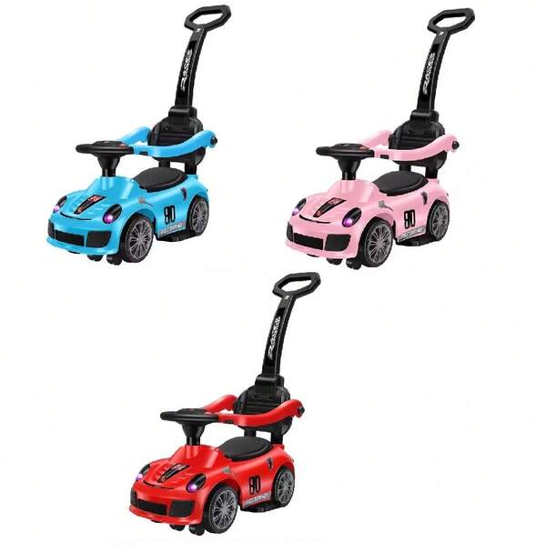 Mini Carro Deportivo Montable Para Niños, Carriola con Diseño de Automóvil Para Niños de 2-5 Años, Juguete Con Luz y Sonido, Ideal Para Regalo, Materiales Resistentes, Soporte de hasta 40kg