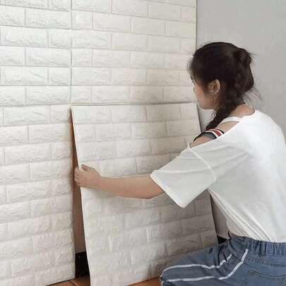 12 miếng/6 miếng/1 miếng Miếng dán tường 3D tự dính, Giấy dán tường xốp chống thấm nước, Dùng cho phòng trẻ em, Trang trí nền phòng khách, Chống ẩm, Chống va chạm, Dùng cho phòng ngủ, Ký túc xá, Nhà cho thuê, Giấy dán tường phòng trẻ em Trang trí phòng Trang trí nhà Trang trí tường Trang trí phòng tắm Trang trí phòng ngủ Đồ trang trí phòng Trang trí phòng khách Trang trí nhà Trang trí nhà Nghệ thuật treo tường phòng khách Giấy dán tường