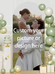 Customized Elastic Arch Cover - Personalized Arch Backdrop Cover, Suitable For Round Top Backdrop Stand, Applicable For Birthday, Theme Party, Wedding And Other Occasions, Available In Multiple Sizes,Party Top - Multicolor 2 - View 6