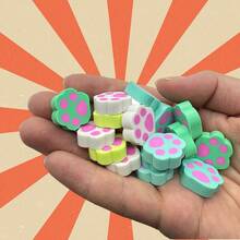 30 piezas de borradores con diseño de huella de pata - Hechos de goma sintética, borradores de lápiz con formas coloridas y divertidas, adecuados para el aula, obsequios de fiesta y recompensas en el hogar/escuela (colores aleatorios)