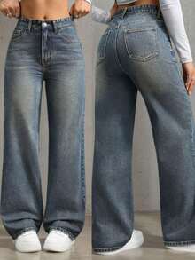 Girls' Loose Multi-Pocket Denim Jeans