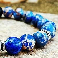 1String 4/6/8/10mm Natural Stone Blue Imperial Jasper Stone Beads Loose Spacer Beads Unique Fashion Jewelry Making Supplies For Handmade DIY Earrings Bracelets Necklaces Craft Beading Essentials - 藍色 - 查看 6