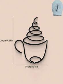 3pcs Set Modern Black Metal Coffee Cup Wall Hanging Art, Cafe Home Decor, Crafts Wall Decor, Suitable For Living Room, Dining Room, Kitchen Background, Indoor Use (With Installation Screws)