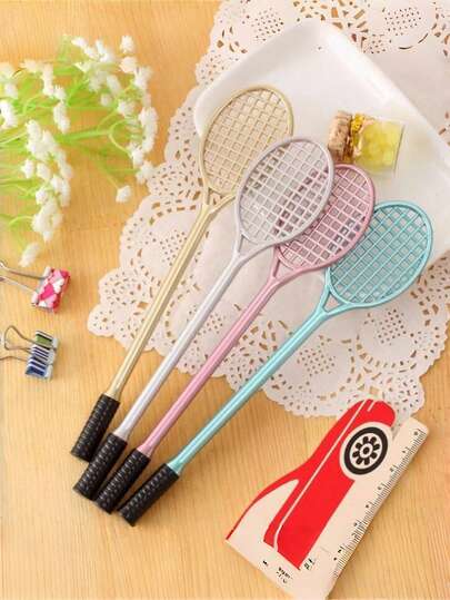 创意文具，可爱网球拍造型，羽毛球拍圆珠笔，可填充圆珠笔