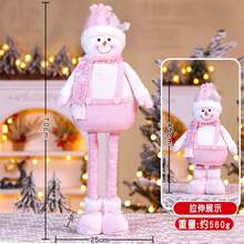Weihnachts-Elastik-Schneemann, Feiertags-Dekoration, rosa dehnbarer Schneemann für Senioren, stehende Puppe, Feiertags-Geschenkdekoration - Verschiedenfarbig - Übersicht 13