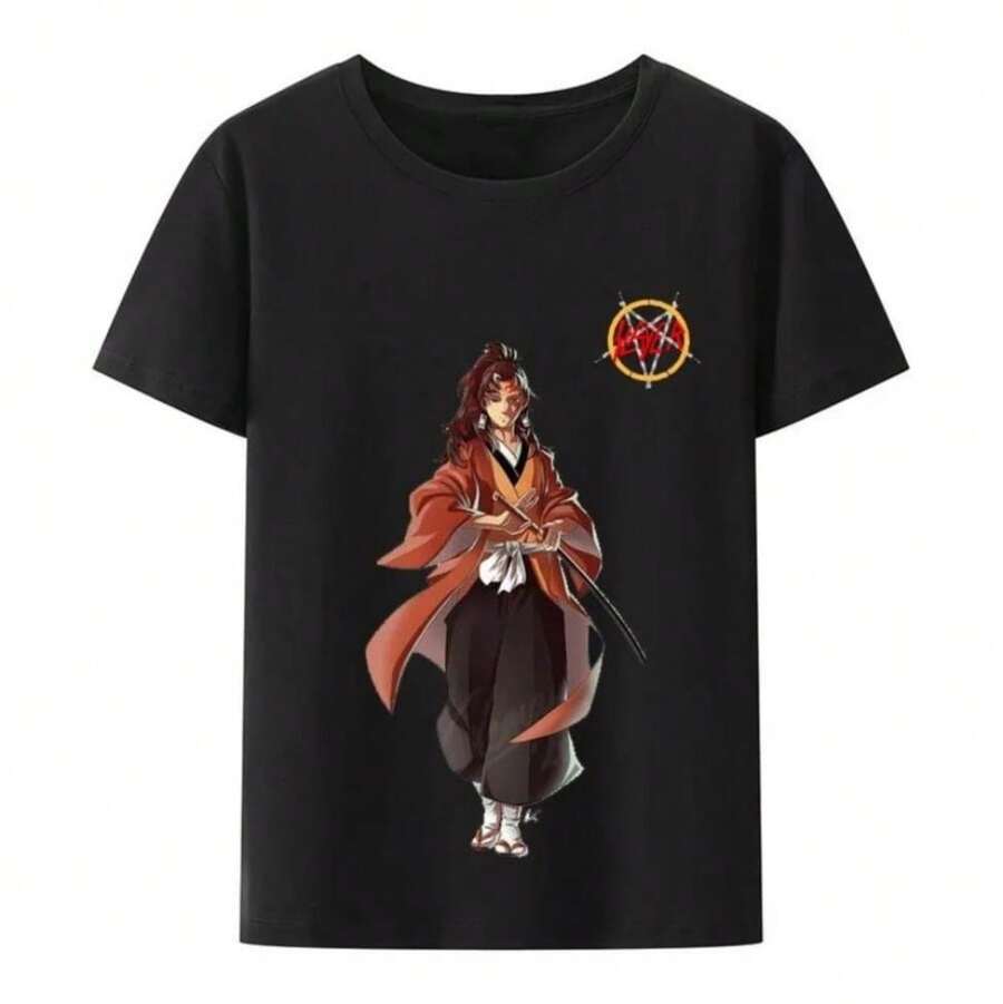 COOL SUMMER Japanese Kawaii DemonS SlayerS Tshirt Kimetsu No Yaiba Hot Anime Streetwear Tee Tanjirou Kamado Unisex Loose Tops Tshirt - màu đen - Xem 1