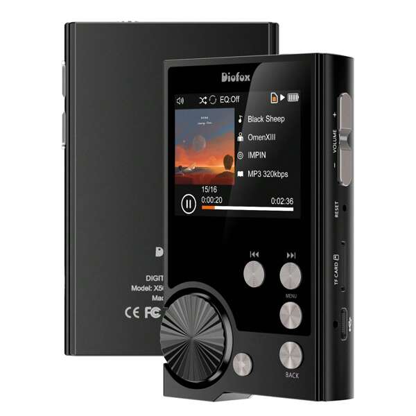 مشغل الصوت الرقمي عالي الدقة Diofox X50، مشغل MP3 عالي الجودة، مشغل موسيقى DsD بدون فقد للجودة، مضخم صوت خارجي قابل للتوصيل، بطاقة ذاكرة 64 جيجابايت (حتى 256 جيجابايت)