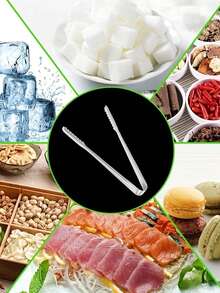 1pc Stainless Steel Ice Clip, Thickened Stainless Steel Ice Clip, Food Appetizer Tongs, Serving Appetizer Tongs, Sugar Tongs, Suitable For Tea, Coffee, Bar, Bread, Ice, Barbecue, Kitchen Wedding Restaurant For Party Coffee Bar Serving And Cooking, Halloween And Christmas Party Supplies