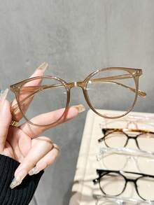 1/4pcs Unisex Round Clear Lens Glasses, For Office, Reading, TV, Gaming, Phone Use - Multicolor - View 4