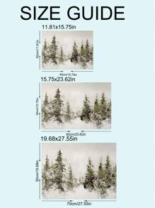 1 pieza Impresión de granja de estilo campestre invernal, arte de pared de paisaje nevado vintage de árboles de pino, arte de pared de paisaje rústico neutral de Navidad, arte de pared invernal, decoración de pared de árbol de Navidad vintage, arte de pared en lienzo, decoración navideña, arte de pared navideño, decoración de dormitorio, decoración de sala de estar