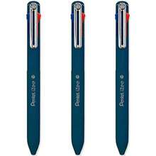 IZee 4 Colour Ballpoint Pen Deep Blue Barrel Multi Ink Black Blue  Ink Pack Of 3-0142 - Màu xanh lam - Xem 1