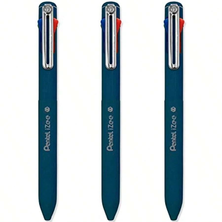 IZee 4 Colour Ballpoint Pen Deep Blue Barrel Multi Ink Black Blue  Ink Pack Of 3-0142 - Màu xanh lam - Xem 1