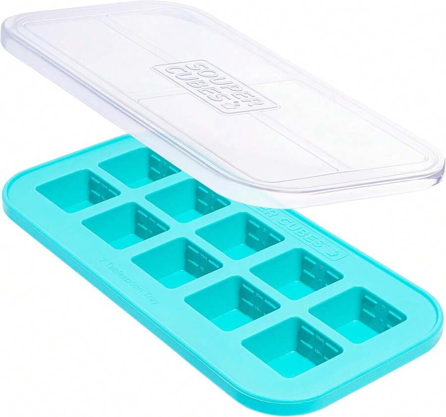 2 Tbsp. Silicone Freezer Molds - Perfect For Storing Garlic, Herbs, Ginger, Pesto, Tomato Paste, Lemon Juice, Purees And More - Silicone Baby Food Freezer Tray - Aqua – 1-Pack,9832652 - 金色 - 查看 1