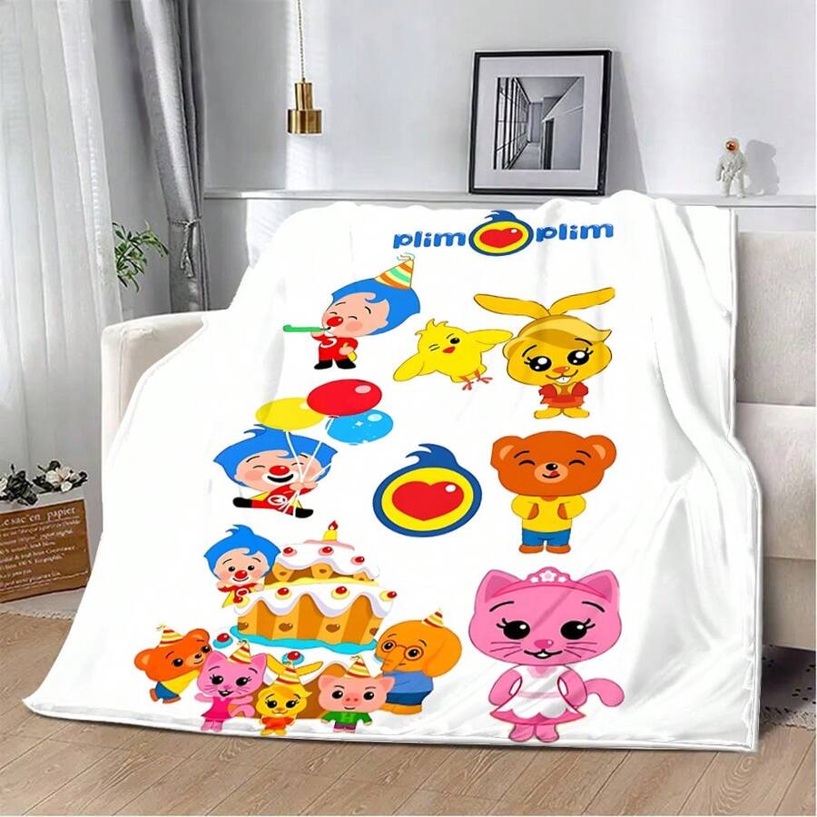 Cartoon Anime Printed Blanket Picnic Blankets Plims Plims Warm Blanket Soft And Comfortable Blanket Home Travel Birthday Gift - 154HY910E09 - 查看 1