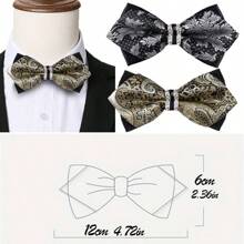 1 件涤纶男士领结，适合婚礼、派对、商务场合