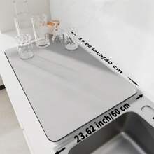 1 件纯色滴干垫，防滑吸水耐磨咖啡机垫，柔软硅藻土排水垫，排水垫，咖啡垫，酒吧餐厅垫，宠物垫，餐具垫，浴室垫，餐桌装饰台面垫，家庭厨房用品