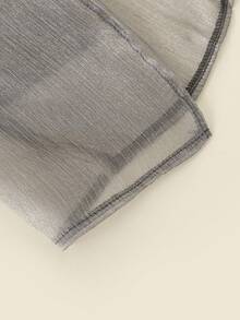 Amyenjoylife 菲律宾女装，现代优雅菲律宾复古风格泡泡袖圆领系带衬衫，春夏 - 深灰色 - 查看 6