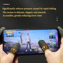 12 piezas de Dedales para dedos, Protector de pulgar para gamers, Guantes transpirables y sin costuras para pantalla táctil, para evitar el sudor en los juegos del teléfono - Multicolor - Ver 9