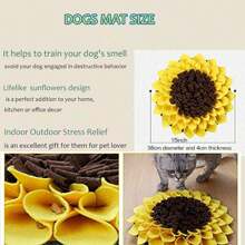 1pc Pet Sunflower Snuffle Mat, Dog Training Toy For Scent Work, Food Puzzle, Stress Relief And Interactive Play, Suitable For Pets, Cats, Dogs