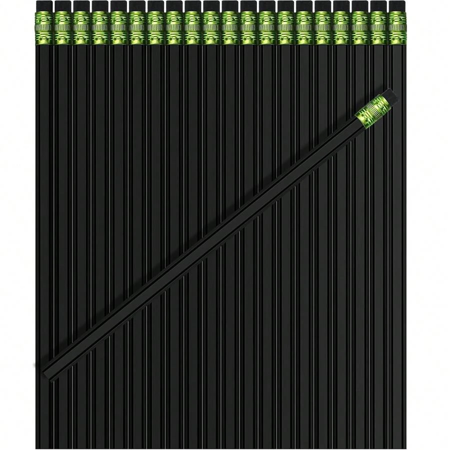 120 Pcs #2 HB Pencils With Eraser No 2 Unsharpened Wooden Hexagonal Pencils For Adults Gifts For School Exam Art Learning Office Sketching (Black) - màu đen - Xem 1