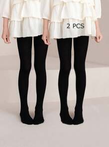 1/2/4 双女童舞蹈紧身裤、儿童紧身裤、幼儿无脚紧身裤、黑色、纯色、不透明无脚长袜、薄款、高弹无脚连裤袜、黑色舞蹈袜、休闲适合日常穿着、学院风可爱风格舞蹈裤、春夏/四季常规无脚裤、适合学生日常聚会、搭配裙子、短裤、平底鞋、返校紧身裤、返校季、学生、新学期、返校、教室