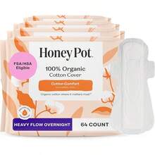 The Honey Pot Company - Non-Herbal Everyday Panty Liners For Women - Organic Cotton Cover & Ultra-Absorbent Pulp Core - Sanitary Pads - Feminine Care - FSA & HSA Eligible - 30 Ct - Non-herbal Overnight Heavy Flow - View 1