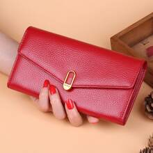 New Arrival Women's Long Wallet, European And American Large Capacity Elegant Clutch Purse, Minimalist Bifold Flap Button Card Holder - Multicolor - View 10