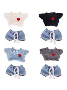 [仅衣服] 17cm 第二代 Sit-Sit Party 适合 心形毛衣+牛仔裤服装挂件