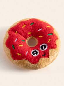 PETSIN 1pc Multi-Color Plush Donut Shaped Dog Toy With Sound, Cute & Sweet, Suitable For Small Cats & Dogs, Self-Entertainment & Interactive - Multicolor - View 10