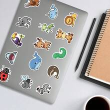 100Pcs Kawaii Stickers Cartoon Animal Stickers Cute Watercolor Animal Stickers Zoo Stickers Aesthetic Stickers Stationery Stickers Vinyl Waterproof Stickers For Water Bottle,Computer,Laptop,Phone,Luggage,Notebook,Fridge - J - View 5