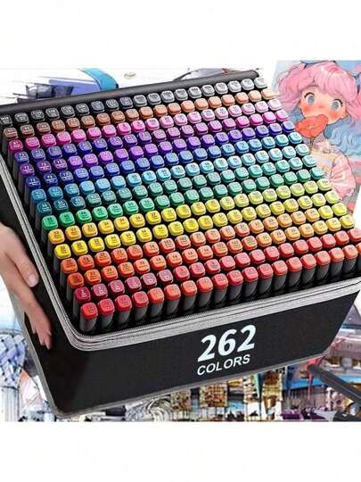 24/30/36/40/48/60/80/100/120/168 Colors Double Tip Art Marker Sets Professional Permanent Sketch Marker Pen For Art Drawing Painting Sketching Calligraphy Journal Planner Comics Design School Supplies Gift For Halloween School Supplies,Back To School