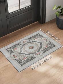 Tapete bege de 1 peça, estilo retrô europeu, lavável, antiderrapante, de lã sintética, 1160g/m², para sala de estar, quarto, cozinha, escritório, entrada