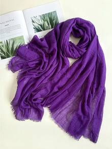 1条女士优雅纯色休闲轻薄围巾，用途广泛，适合日常佩戴、海滩度假、防晒、春秋季搭配连衣裙。 - A - 查看 44